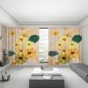 New Swan Cherry Blossom Sunflower Flower High Blackout Curtain Girls Bedroom Space Living Room Thick Shading Curtain Modern Style Drapes