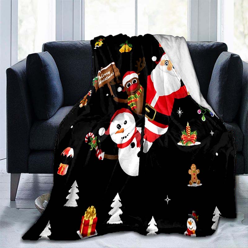 Рождественское одеяло Санта-Клаус, теплое мягкое покрывало, фланелевое одеяло, рождественское одеяло для взрослых и детей, модный домашний декор