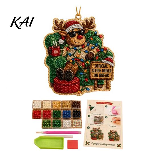 Decorative Beads for Crafts Christmas Hanging Faux Pearl Art Kit Adult, DIY Bead Creative Craft Activities Families Painting Ornament, Handmade
