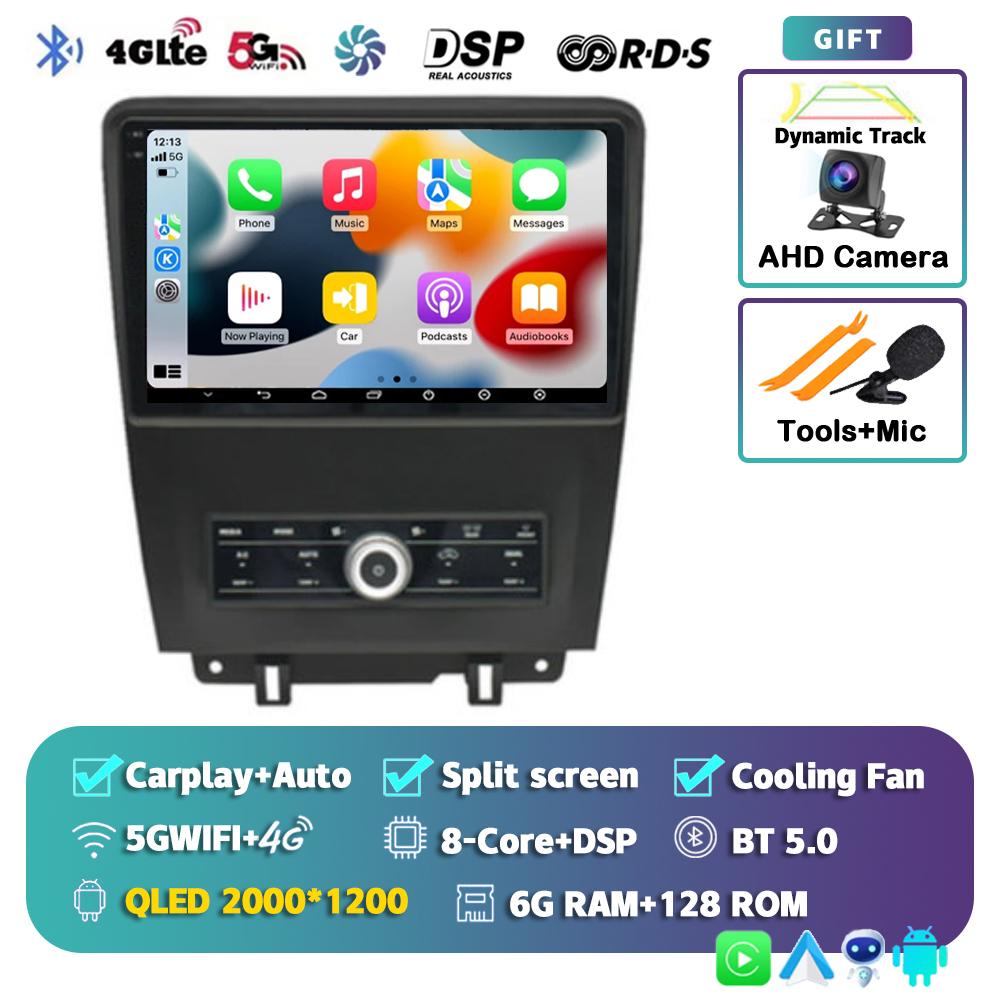 Android 14 Carplay Auto для Ford Mustang 2010 2011 2012 2013 2014 Автомобильный радиоприемник Мультимедийный плеер Видео GPS Стерео WIFI+4G 2 din DSP