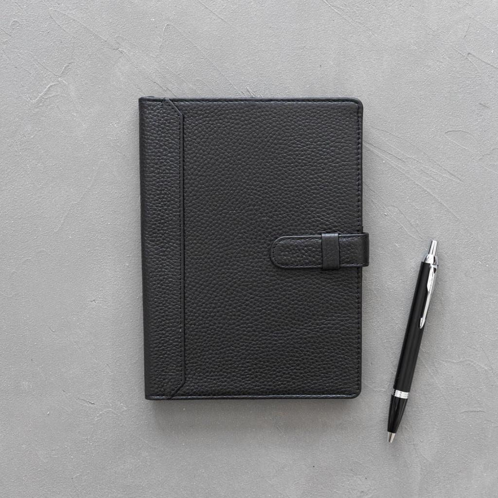 Обложка для блокнота B6 из натуральной кожи, тонкая обложка для блокнота, университетский держатель для ручек с закладкой, держатель для карточек, 5 цветов NC0 [СИНИЙ ДУШЕВНЫЙ] / (Грейдж)