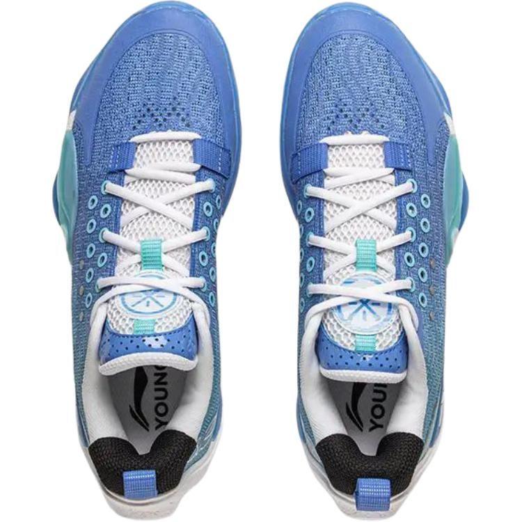 Li Ning YOUNG All City 12 V2 Нескользящие Низкие Баскетбольные Кроссовки Бирюзово-синие Подростковые YKBV048-1