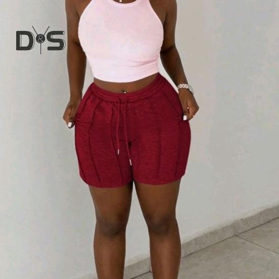 Женские спортивные шорты, повседневные спортивные шорты, эластичные мини-шорты с завязками на талии, летняя спортивная одежда