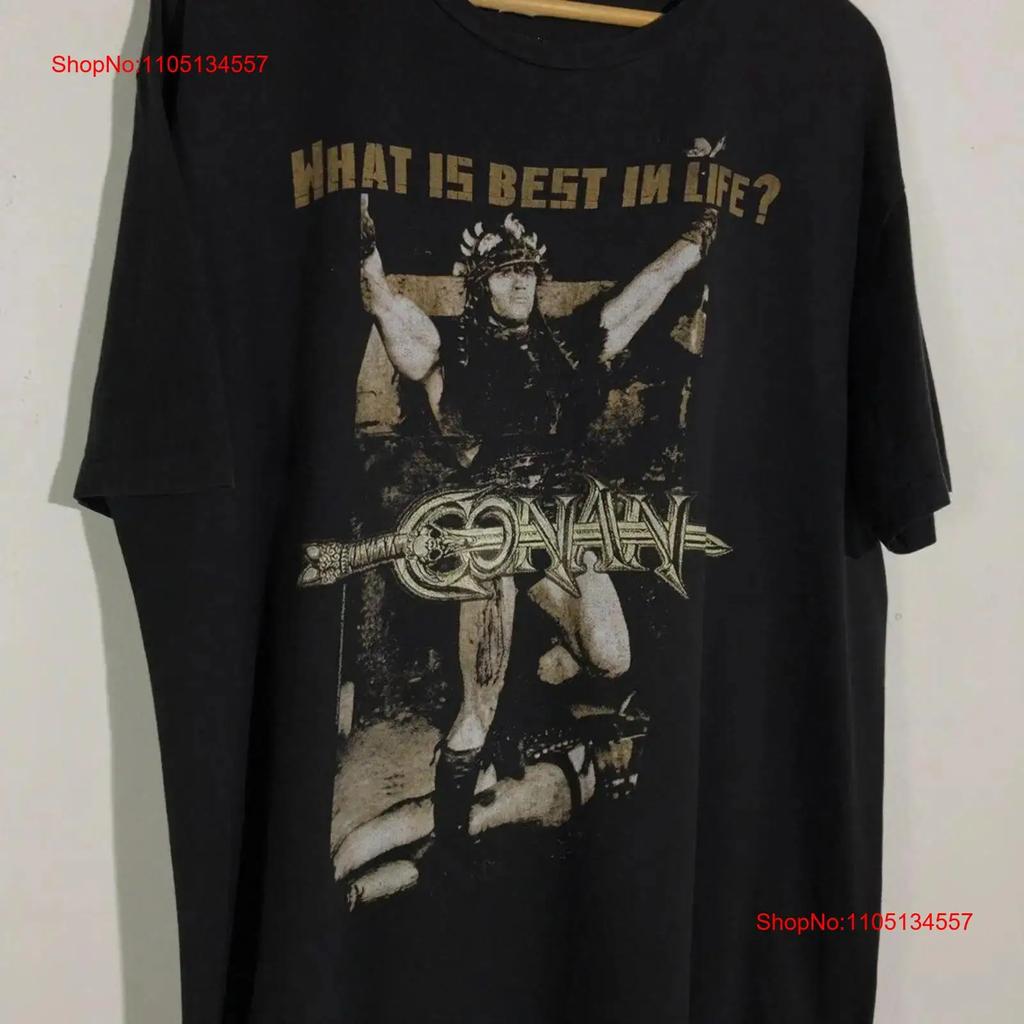 What Is Best In Life Conan The Barbarian T Shirt Black S XL H vintage Washed Top For Everyday Wear Stylish Casual