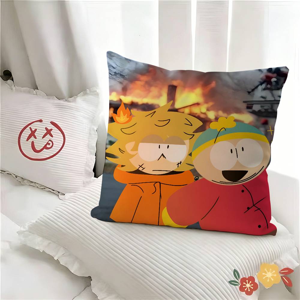 pc Anime PParks Souths Pillow Case Fashion Square Pillowcase Bedroom Sofa Room Ins Decoration Leisure