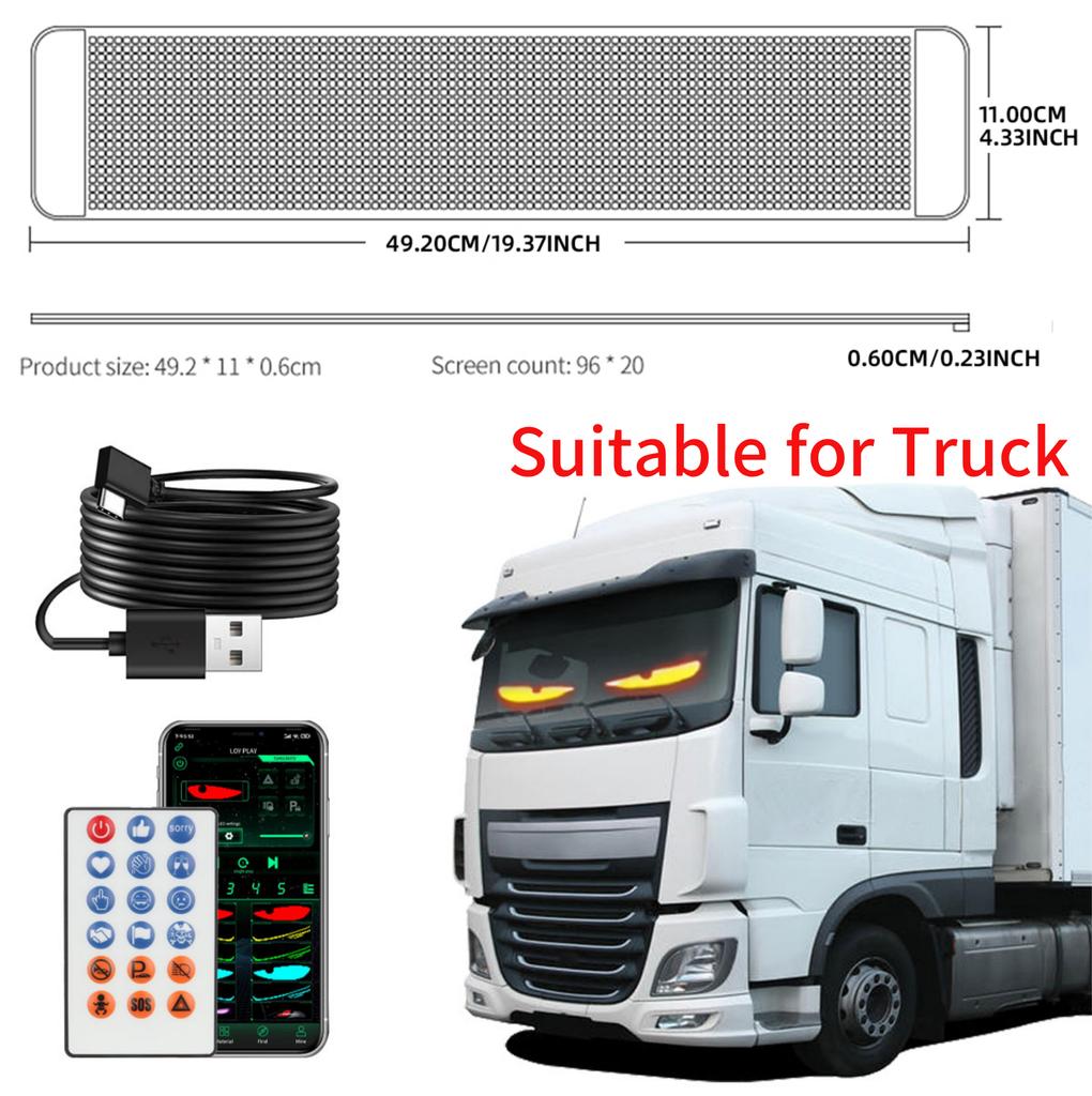 2 шт. светодиодные глаза дьявола для окна грузовика автомобиля гибкая светодиодная панель экрана демона динамические большие глаза анимированные глаза для автомобиля