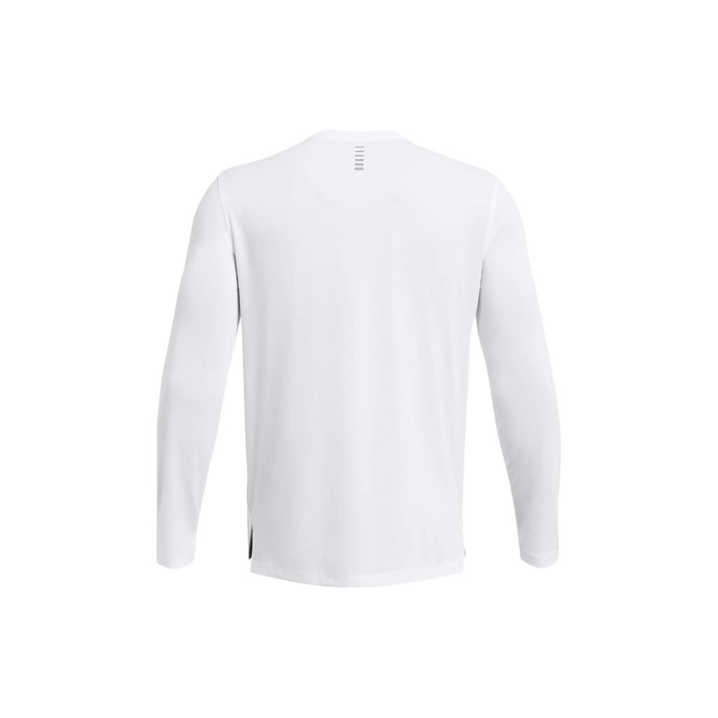 Under Armour Solid Logo Crew Neck Casual Long Sleeve T-Shirt Men Tops White 1382584-100