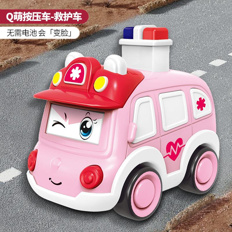 1PC Baby Toddler Press and Go Vehicle Cartoon Infant Mini Animal Ambulance Police Car Fire Truck Excavator Model Gift Idea ideal for Children