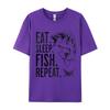 Eat Sleep Fish Repeat Tshirt Vintage Fashionable Party Tees Cotton Tops T Shirts for Men Cosie T Shirt