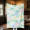 1pc Floral Pattern Outdoor Flannel Blanket Soft Warm All-Season Throw for Sofa Bed Car Camping Office, Cozy Gift Idea1309S