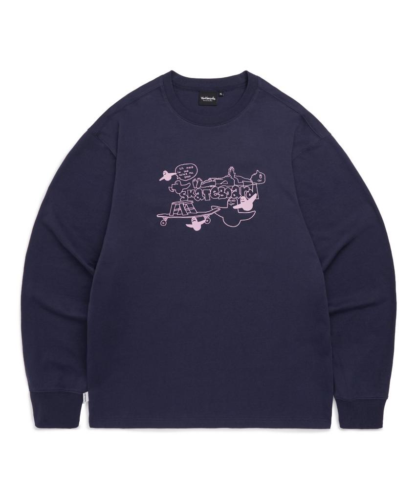 MARK GONZALES Mg Collage Graphic L/S T-Shirt - Navy