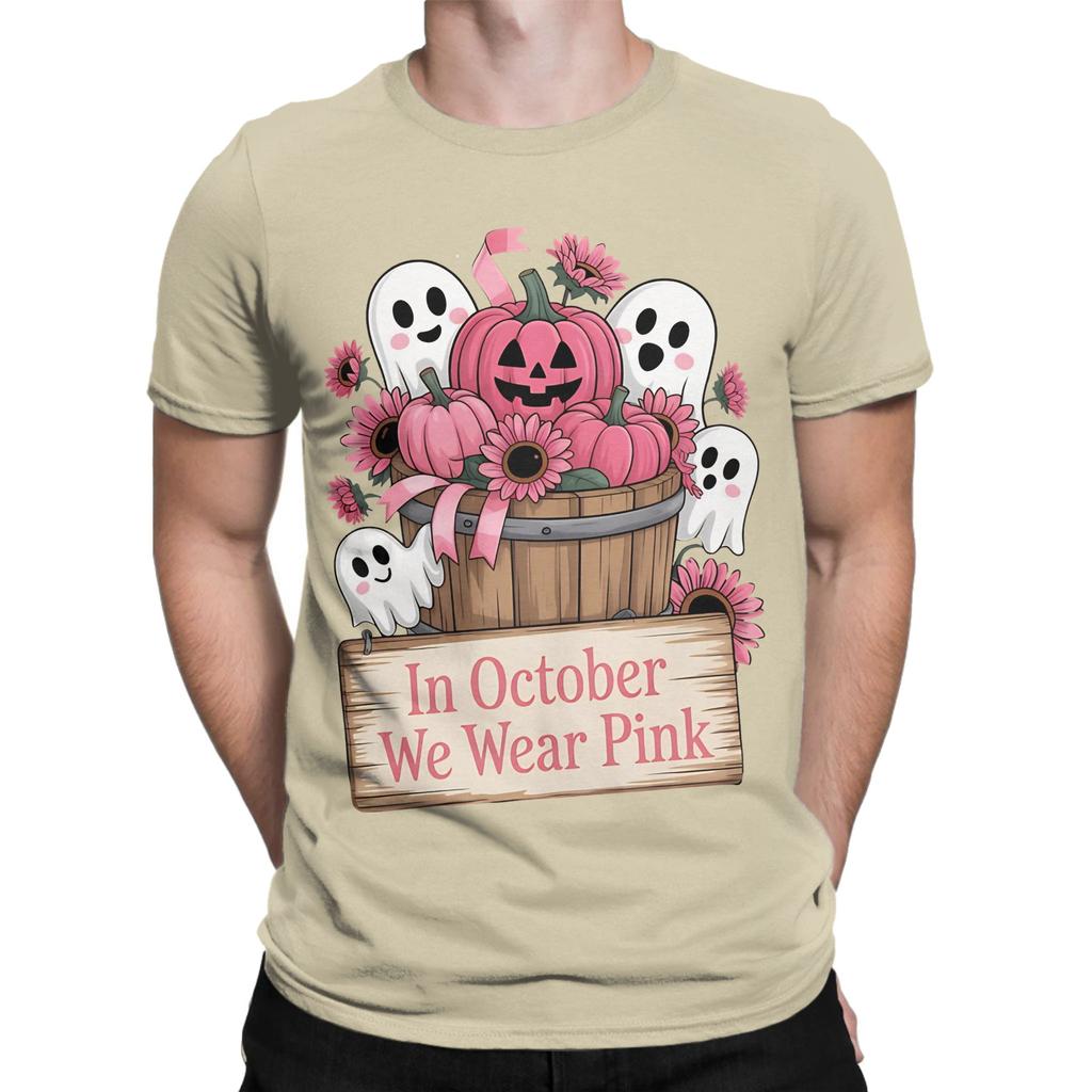Breast Cancer Awareness Halloween Ghost Lovers Funny 100 Cotton Tshirt Halloween Tops Tees For Unisex