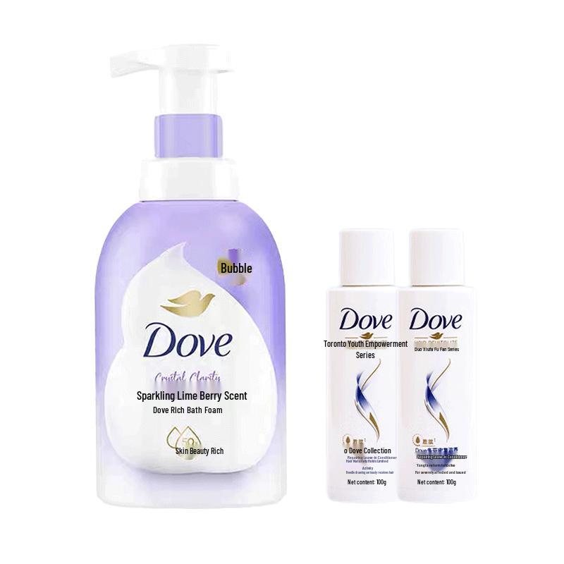 Dove Lime Berry Scented Foaming Body Wash & Hair Serum Set