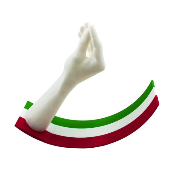 Interactive Table Ornaments 3D Printed Gesture Figurine Ornament with Three-color Striped Base, Funny Nodding Artistic Sculpture Shake Toy for