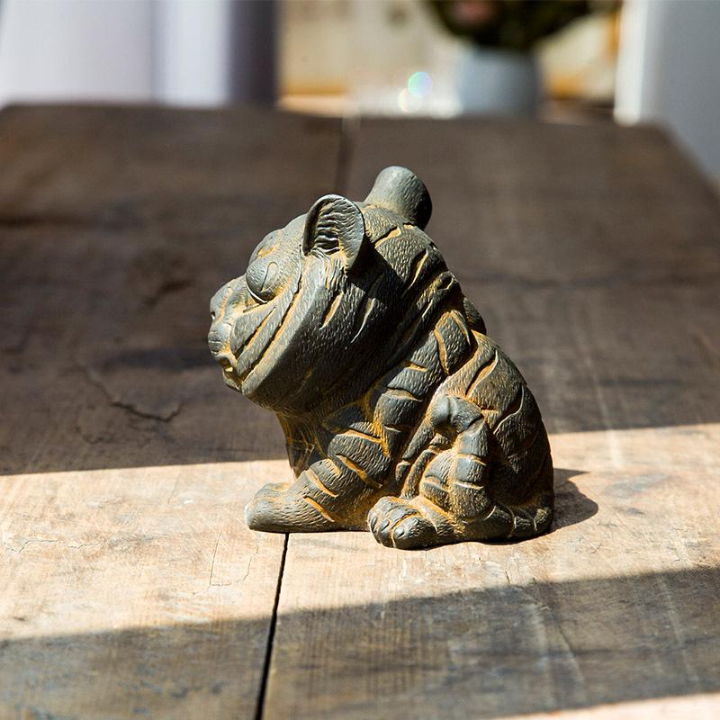 Handmade Antique-Style Chinese Zodiac Tiger Ornament for Home or Office Decor