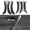 6Pcs ABS Plastic Carbon Fiber Car Interior Door Handle Pull Trim Covers for BMW E90 E91 3-Series Sedan, Wagon 2005-2012