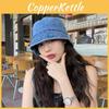 Japaneseinspired Fashionable Denim Bucket Hat For Women Breathable Uv Shield