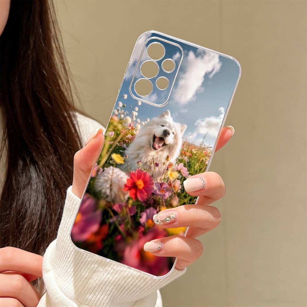 Чехол для телефона "Закат и собака" Чехол для телефона для Samsung S25,S24,S21,S22,S23,S30,Ultra,S20,Plus,Fe Прозрачный чехол