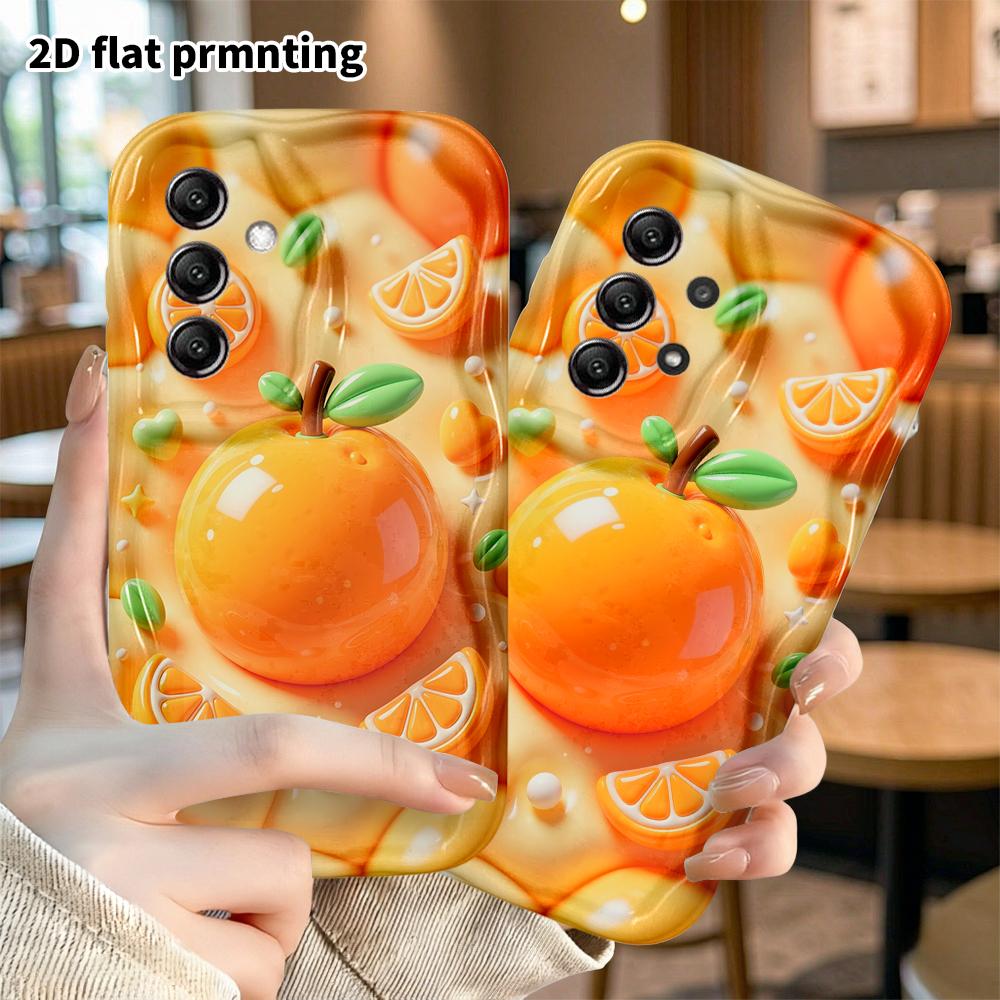 Чехол для телефона: 2D плоский, подходит для Samsung Galaxy A34 A35 M05 M06 S20 S22 S21 FE Plus 5G защитный чехол, оранжевый фрукт, идеален для Рождества и Хэллоуина