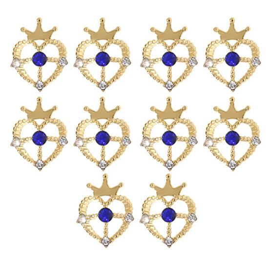 10 шт. стили для ногтей, украшения со стразами, блестящий маникюр, искусство DIY, разнообразные 3D Корона, сердце, подвеска для ногтей