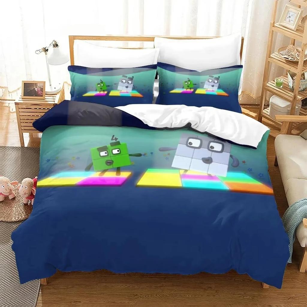 Модная 3D-печать Мультяшная коллекция постельного белья NNumberblocks Двуспальная Подростковая King Пододеяльник Одеяло Наволочка Мальчики Девочки Взрослые Спальня