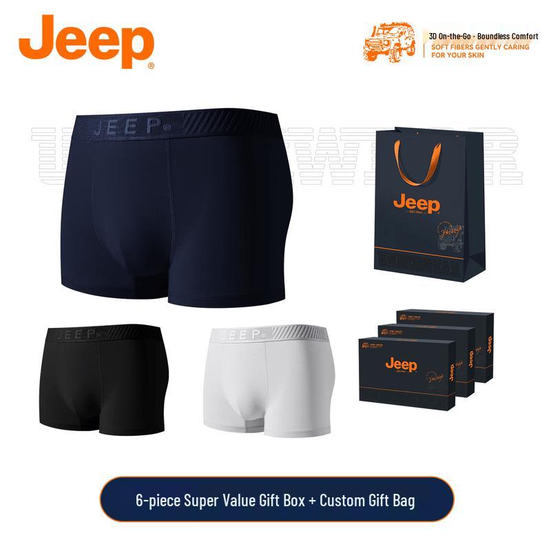 Jeep Мужское антибактериальное нижнее белье из гребенного хлопка, 10A, 6 шт.