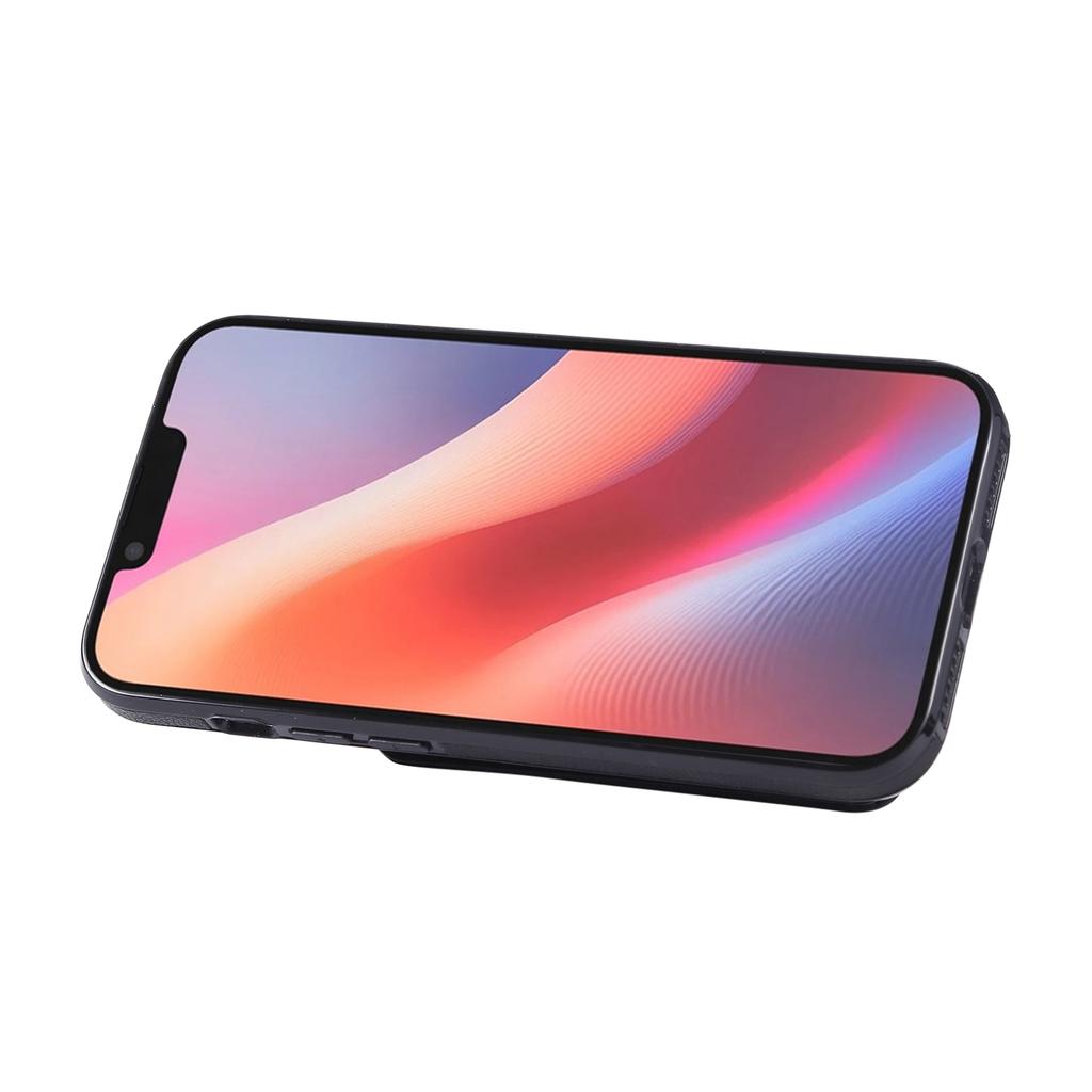 For iPhone 16e Case Card Holder Ring Kickstand TPU+PU Leather Phone Cover with Long Strap