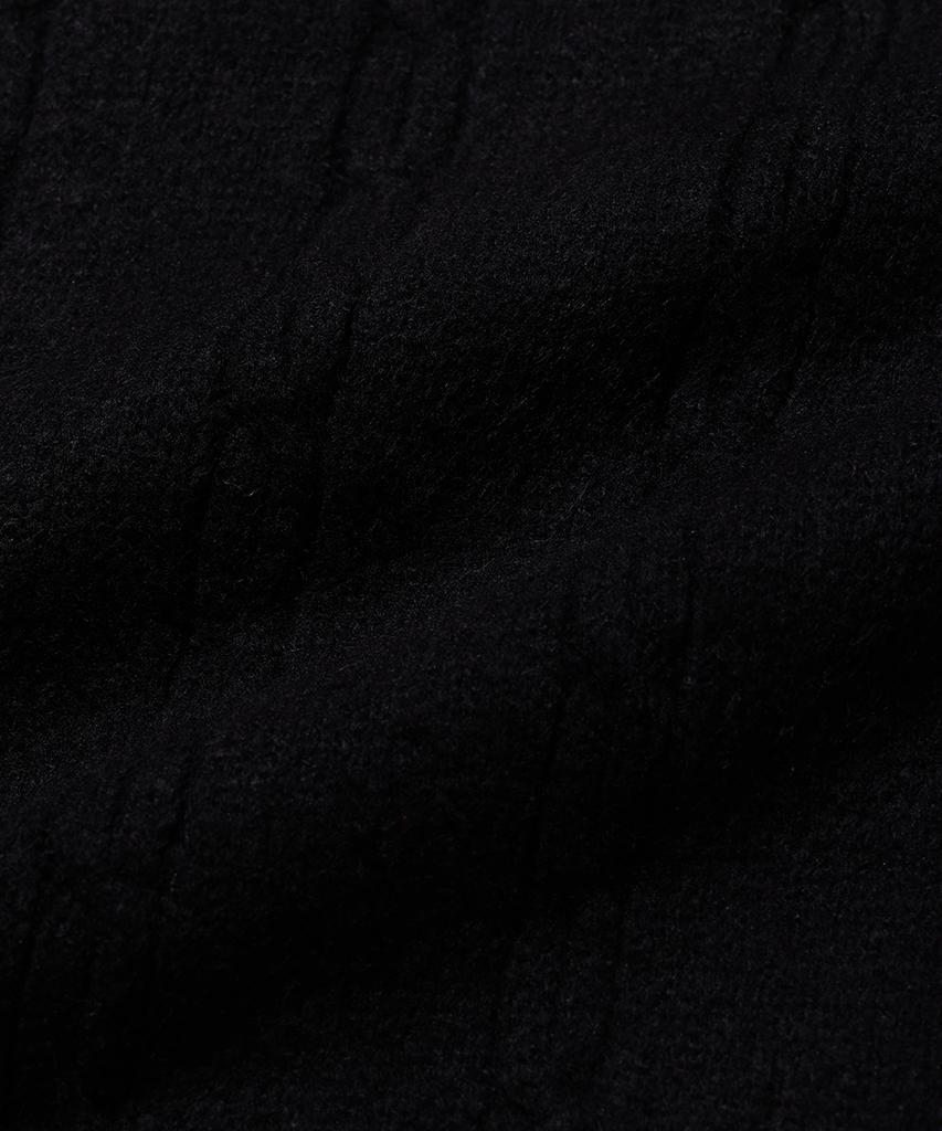 NODU Soft Henley Neck Round Long Sleeve Knit [Black]