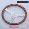 JDM 14inch 358mm Copy Wood Steering Wheel Black Silver Spoke JDM Universal Classic Sports Steering Wheel