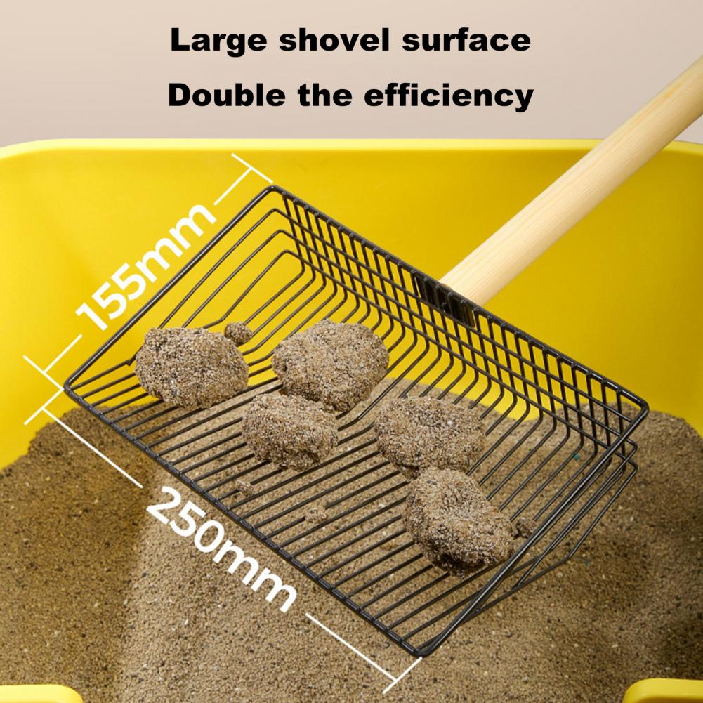 3-in-1 Large Chicken Poop Scooper Stainless Steel Chicken Cleaning Shovel with Wooden Handle Litter Scoop Poultry Waste Remover