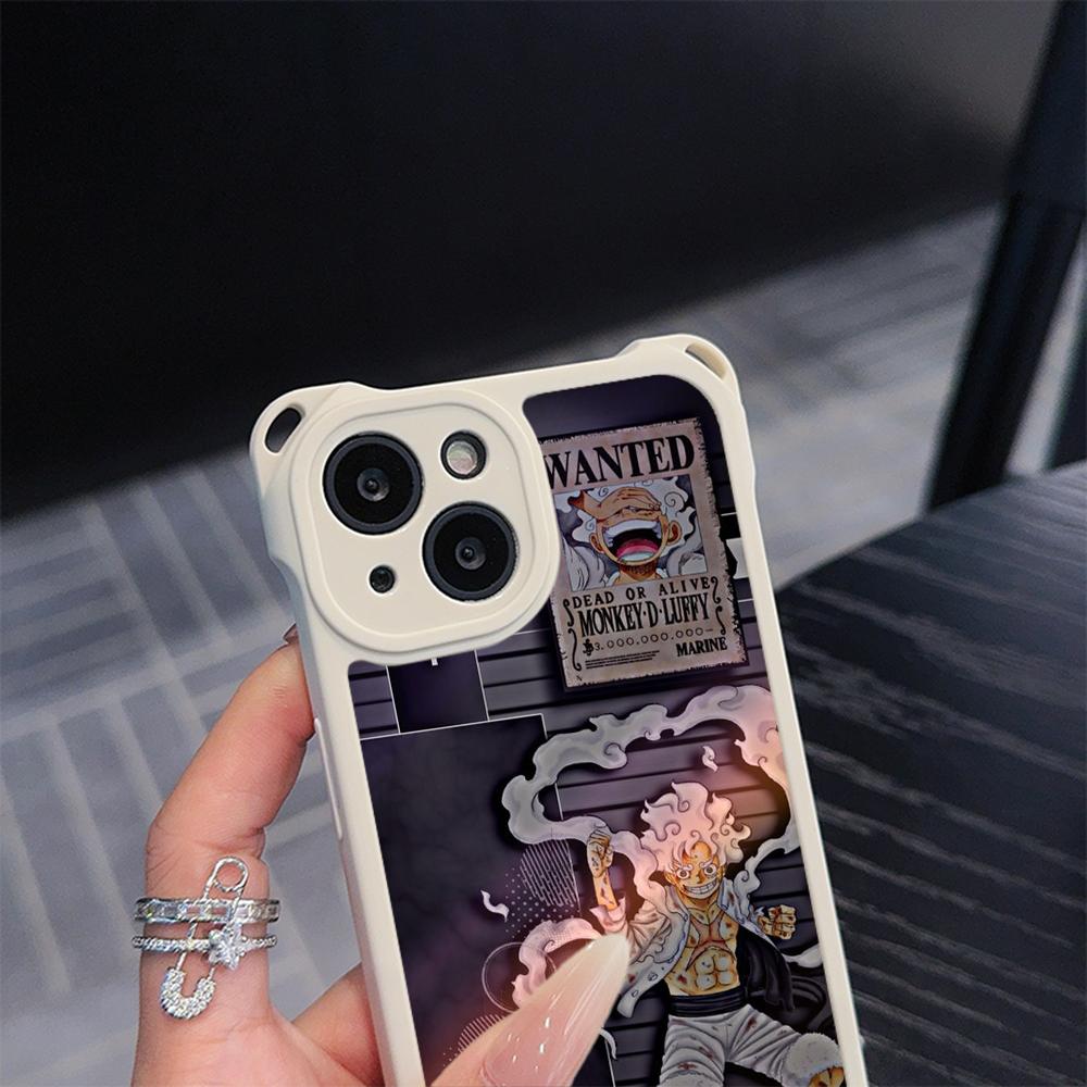 Мягкие чехлы для телефонов Ae92 One Piece Luffy Gear 5 для iPhone 16 15 14 13 12 11 Pro Max 7 8 Plus XR XS с ремешком на запястье, защитным шнурком для углов, задняя крышка