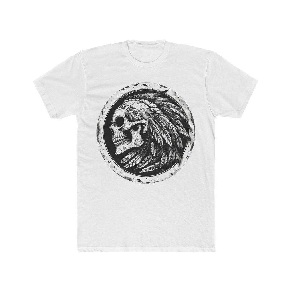 Native Skull American Born Americano Unisex Cotton Crew Tee
