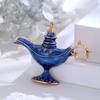 Unisex Brooch Retro Exotic Style Arabian God Lamp Glazed Enamel Anti-slip Shoulder Bag Collar Anti-exposure Pin Hat Clothes Pin