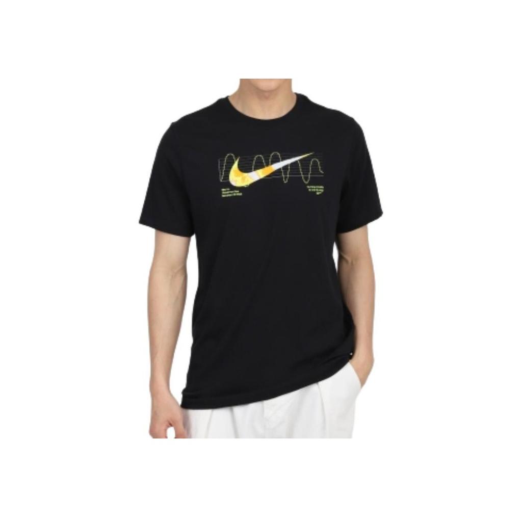 Nike Logo Letter Print Pattern Crew Neck Fitted Short Sleeve T-Shirt Men T-Shirts Black FV8390-010