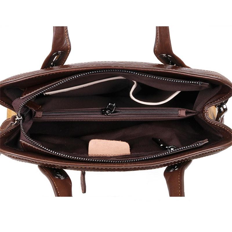 Vintage Embossing Women Handbags Genuine Leather Shoulder Bags Fashion Crossbody Bag for Ladies Purse GZW