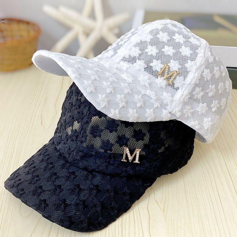 Летняя тонкая кружевная кепка женская вышитая цветочная сетчатая дышащая бейсболка корейская версия модный солнцезащитный козырек