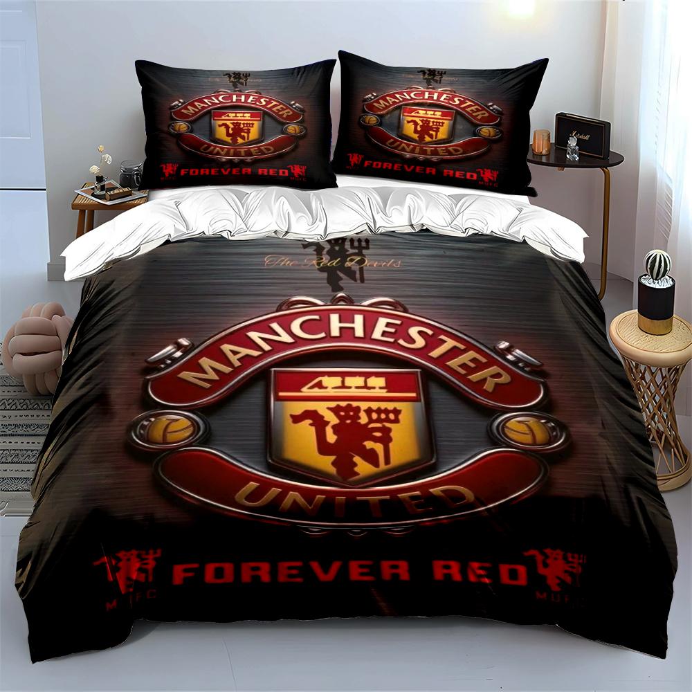 Постельное белье Manchester United Комплект постельного белья Пододеяльник Комплект пододеяльника Наволочки Домашний декор (1 * Пододеяльник 2 * Наволочки, без одеяла)
