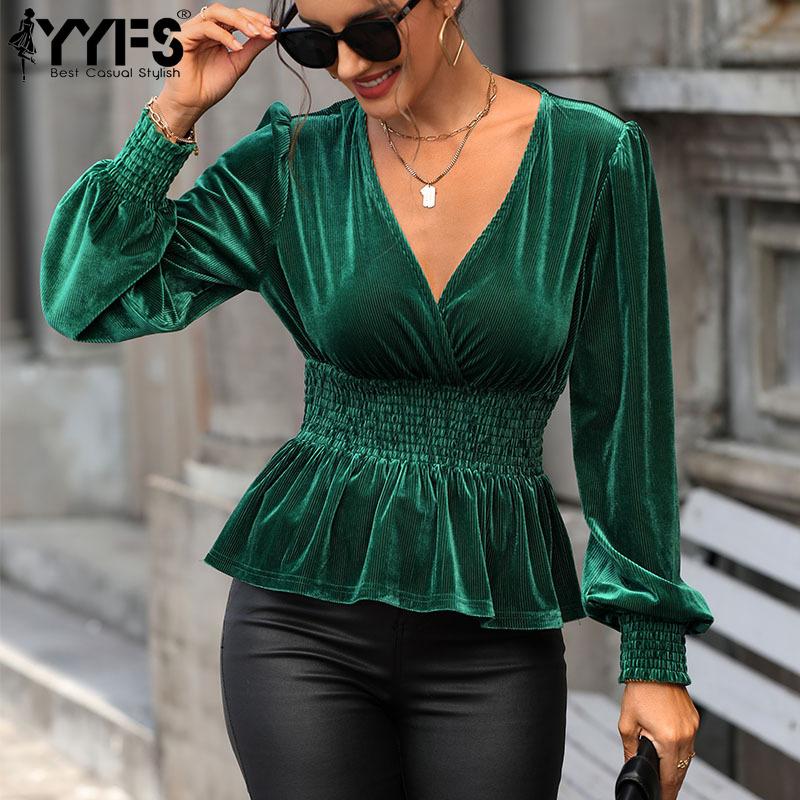 YYFS Женские модные повседневные однотонные пуловеры с v-образным вырезом и длинными рукавами, осень-зима с однотонным принтом