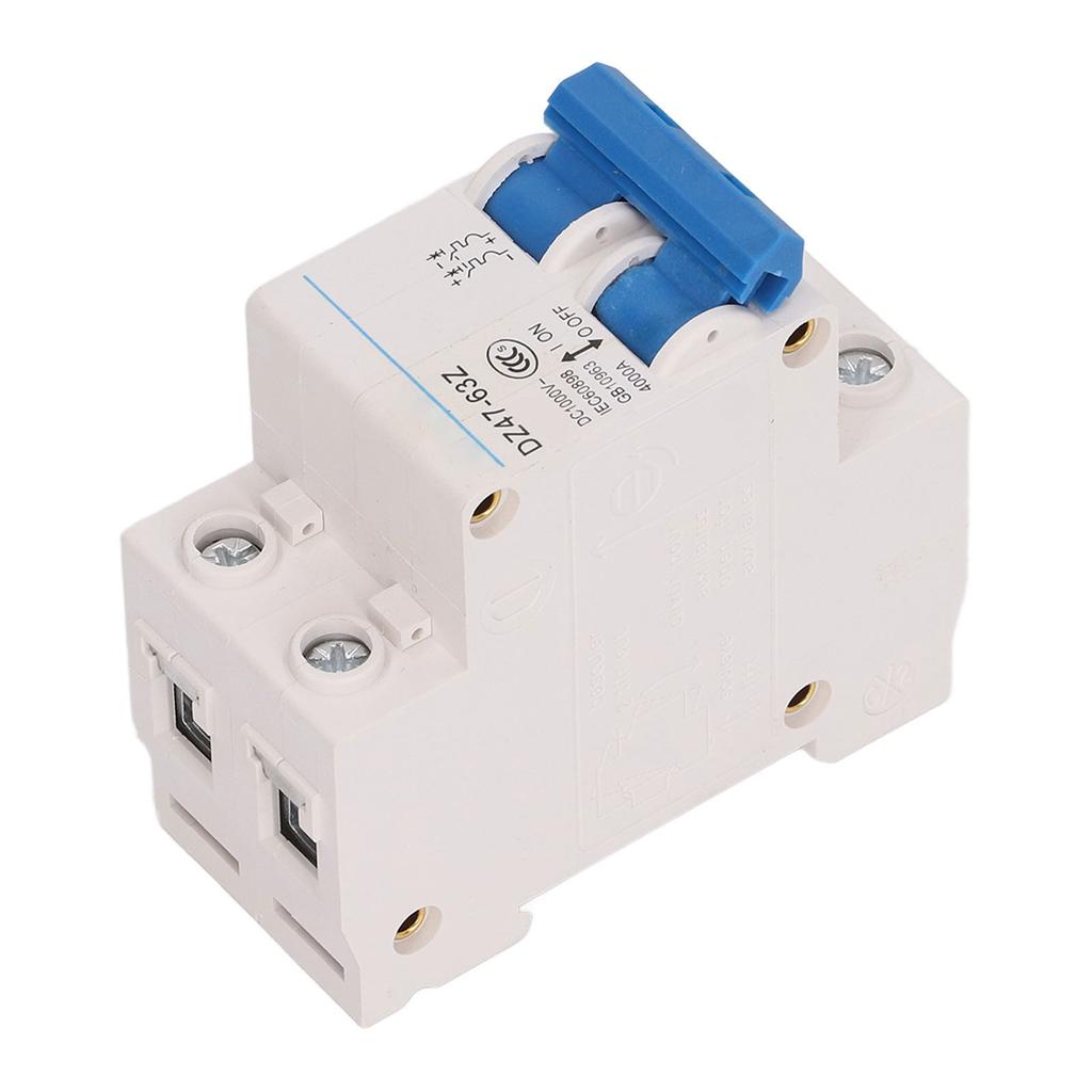 Circuit Breaker DC 1000V Protection Switch 4000A Breaking Capacity DIN Rail Mount 63A