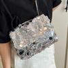 Niche Personality Модная маленькая квадратная сумка Новый стиль Сращивание пайеток Модная простая цепочка через плечо Маленькая квадратная сумка