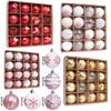 16Pcs/set Electroplating Painting Christmas Ball Ornament Glitter Xmas Baubles New Year Gift Xmas Tree Hanging Pendant Plastic