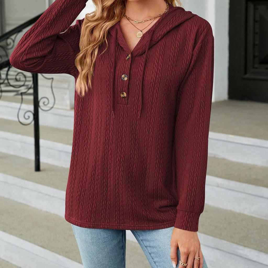 JKASHDK Женские модные повседневные осенне-зимние однотонные блузки и рубашки с v-образным вырезом и длинным рукавом с принтом