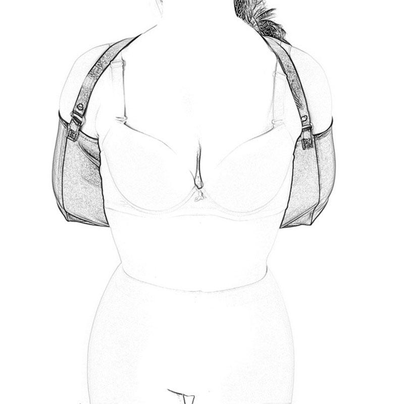 BDSM Bondage Leg/Arm Binder,Behind Back Straight Jacket,SM Leather Armbinder Restraint Slave Lockable Glove With Shoulder