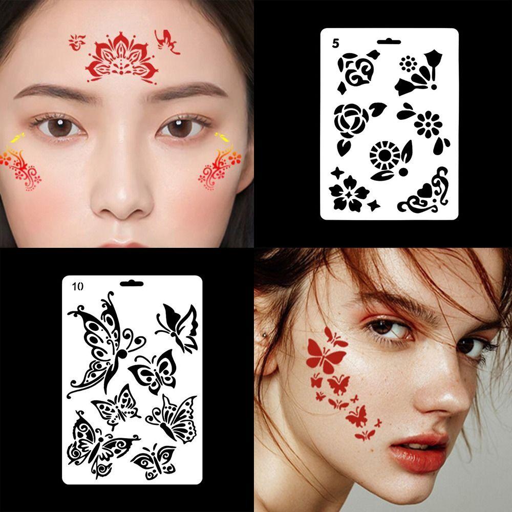 Reusable Face Paint Templates Hand Painting Tattoos Makeup Tools DIY Body Art Paint Stencils Party