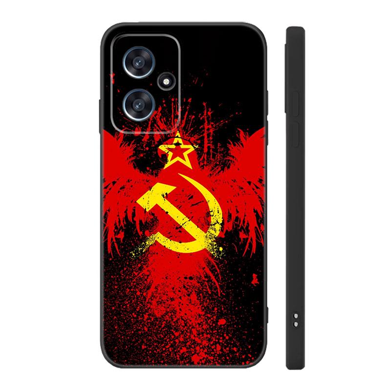 Черный силиконовый чехол для телефона с изображением флага СССР для Xiaomi POCO X3 X4 NFC F3 F4 GT F5 M3 M4 M6 X5 X6 Pro 5G C55 C65 M5