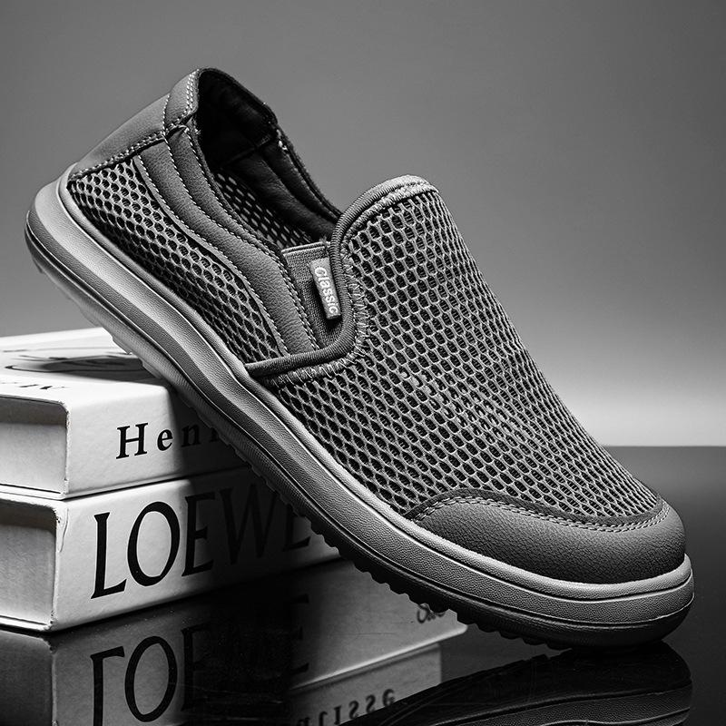 Men's Mesh Shoes Summer Breathable Hollow Out Casual Shoes Fashion Men Sneaker Lightweight Comfortable Driving Shoes Men Loafers