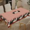 Yousheng Christmas Tablecloth Winter Snowman Xmas Tree Wreath Design Rectangle Tablecloths Washable Fabric Table Cover for Dining Holiday Parties