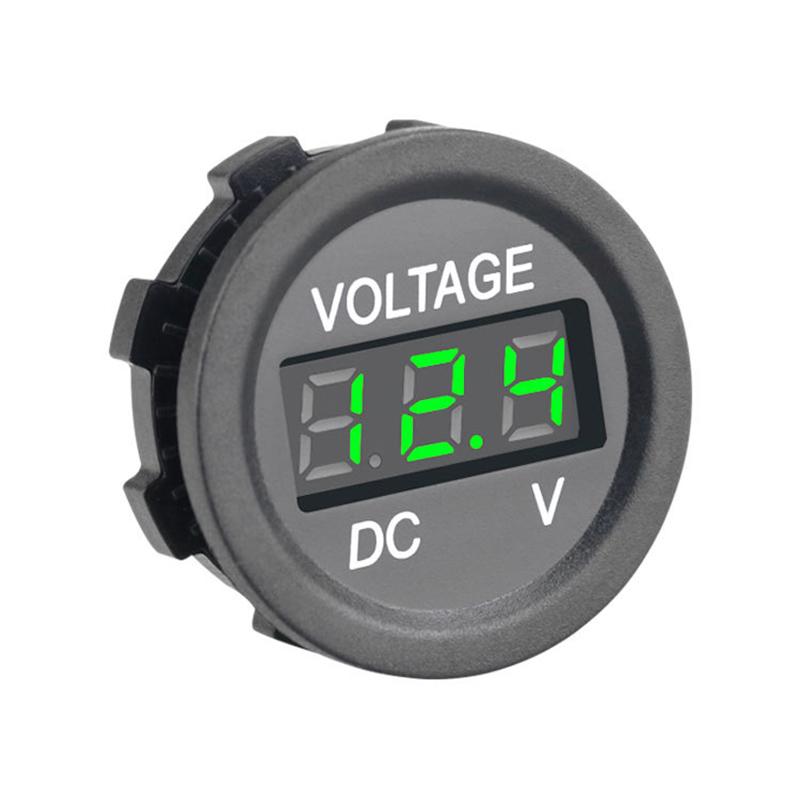 Измеритель напряжения с круглым цифровым дисплеем, вольтметр, модификация измерения, детали для мониторинга автомобилей/мотоциклов
