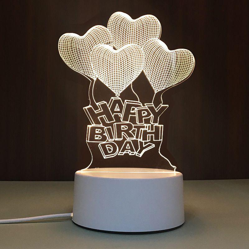 USB Настольная лампа с акриловой панелью с 3D-эффектом и светодиодной подсветкой для праздничного декора