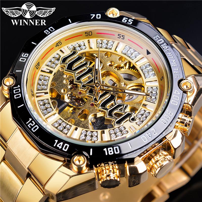 WINNER  Fashion and Leisure Hollow Mechanical Movement Automatic Mechanical Watch